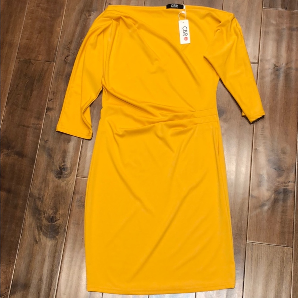 Yellow mid length dress
